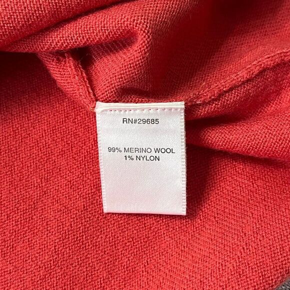 Pendleton Merino Wool Orange Red Shawl-Collar Sweater Size S - Picture 6 of 8